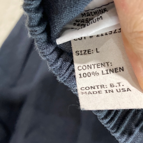 Cut Loose Linen Navy Blue Women's Top and Matching Pants - Picture 9 of 9